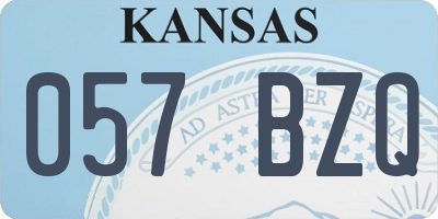 KS license plate 057BZQ