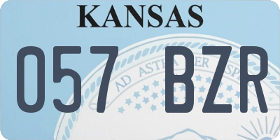 KS license plate 057BZR