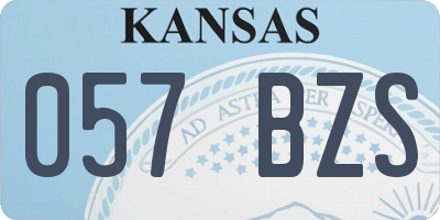 KS license plate 057BZS