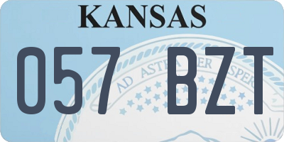KS license plate 057BZT