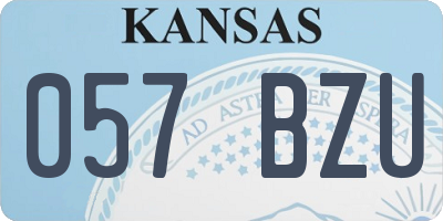KS license plate 057BZU