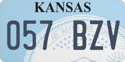 KS license plate 057BZV