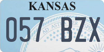 KS license plate 057BZX