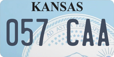 KS license plate 057CAA