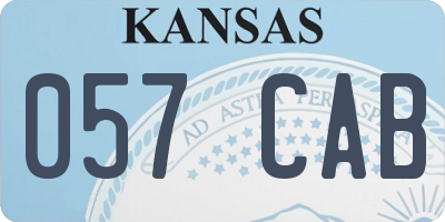 KS license plate 057CAB
