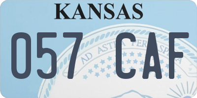 KS license plate 057CAF