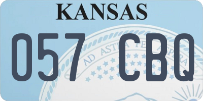 KS license plate 057CBQ