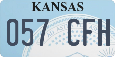 KS license plate 057CFH