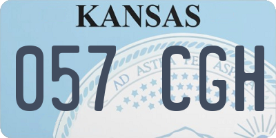 KS license plate 057CGH