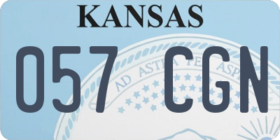 KS license plate 057CGN