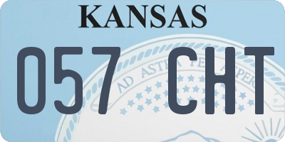 KS license plate 057CHT