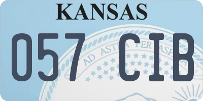KS license plate 057CIB