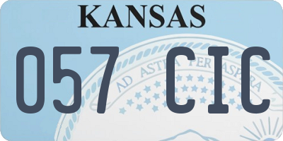 KS license plate 057CIC