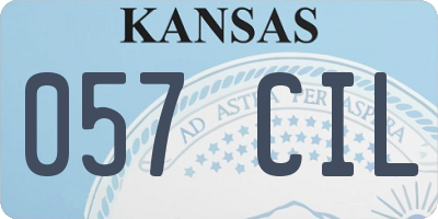 KS license plate 057CIL