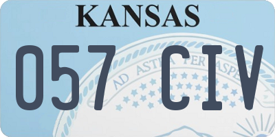 KS license plate 057CIV