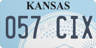KS license plate 057CIX