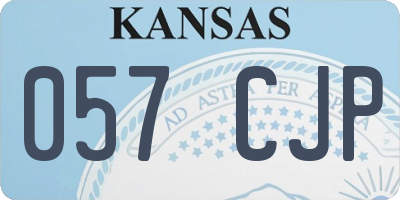KS license plate 057CJP