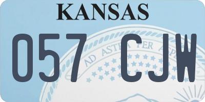 KS license plate 057CJW