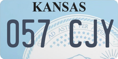 KS license plate 057CJY