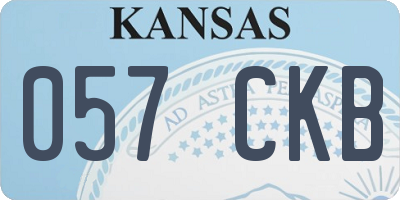 KS license plate 057CKB