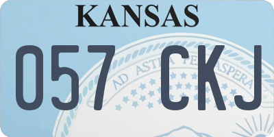 KS license plate 057CKJ