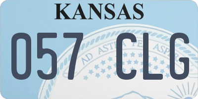 KS license plate 057CLG
