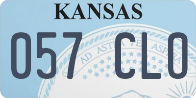 KS license plate 057CLO