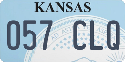 KS license plate 057CLQ