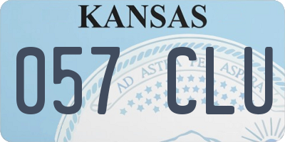 KS license plate 057CLU