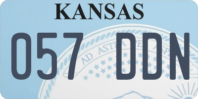 KS license plate 057DDN