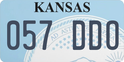 KS license plate 057DDO