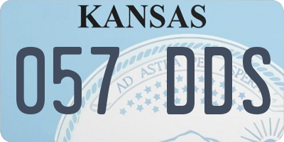 KS license plate 057DDS