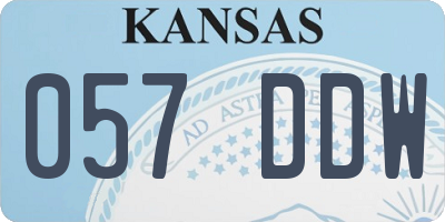 KS license plate 057DDW