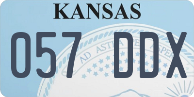 KS license plate 057DDX