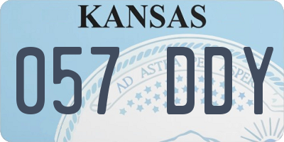 KS license plate 057DDY