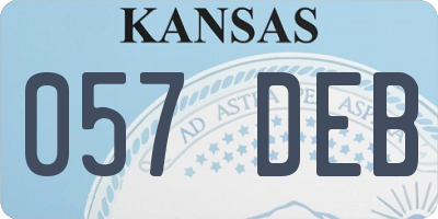KS license plate 057DEB