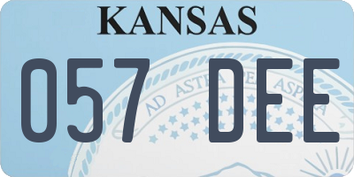 KS license plate 057DEE