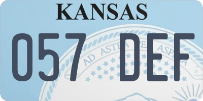 KS license plate 057DEF