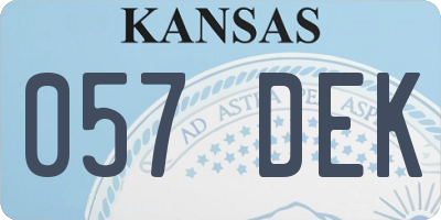 KS license plate 057DEK