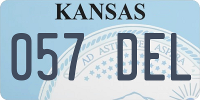KS license plate 057DEL