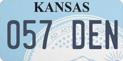 KS license plate 057DEN