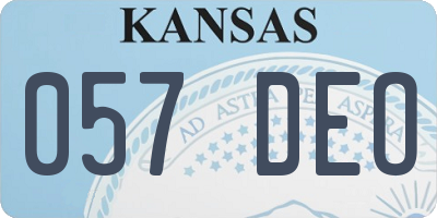 KS license plate 057DEO