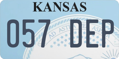 KS license plate 057DEP