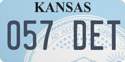 KS license plate 057DET