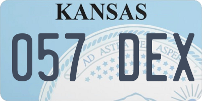 KS license plate 057DEX