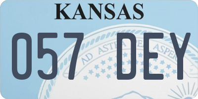 KS license plate 057DEY