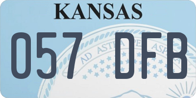 KS license plate 057DFB
