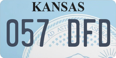 KS license plate 057DFD