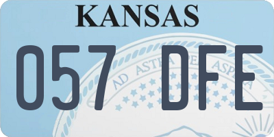 KS license plate 057DFE