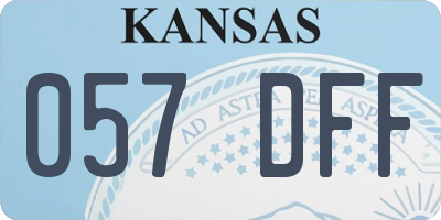 KS license plate 057DFF